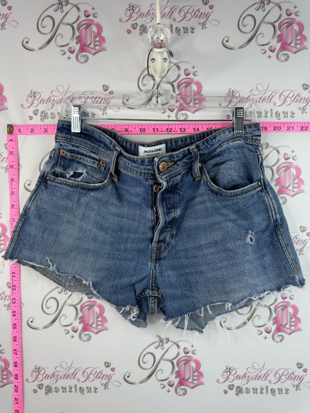 Jack & Jones comfort Mike shorts Jean Women's Blue Distressed Denim Shorts
